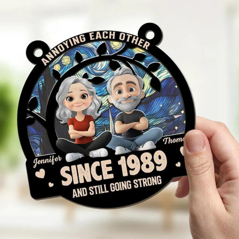 Annoying Each Others Since and Still Going Strong Couple SunCatcher Ornament, Husband and Wife SunCatcher Ornament Gifts