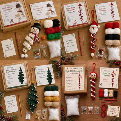 Crochet Snowman Spiral Oranment DIY Kit🎅🌲