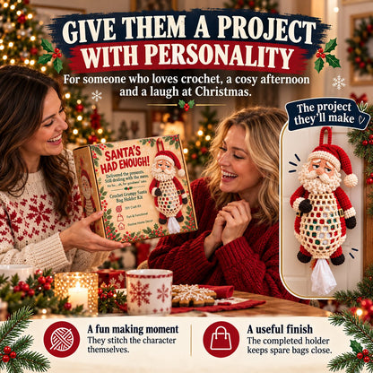 ⏳ Last Day 49% OFF – 🧶 Beginner-Friendly Christmas Crochet Bag Holder DIY Kit | 4 Festive Designs with Yarn, Tools & Guide Included 🎄