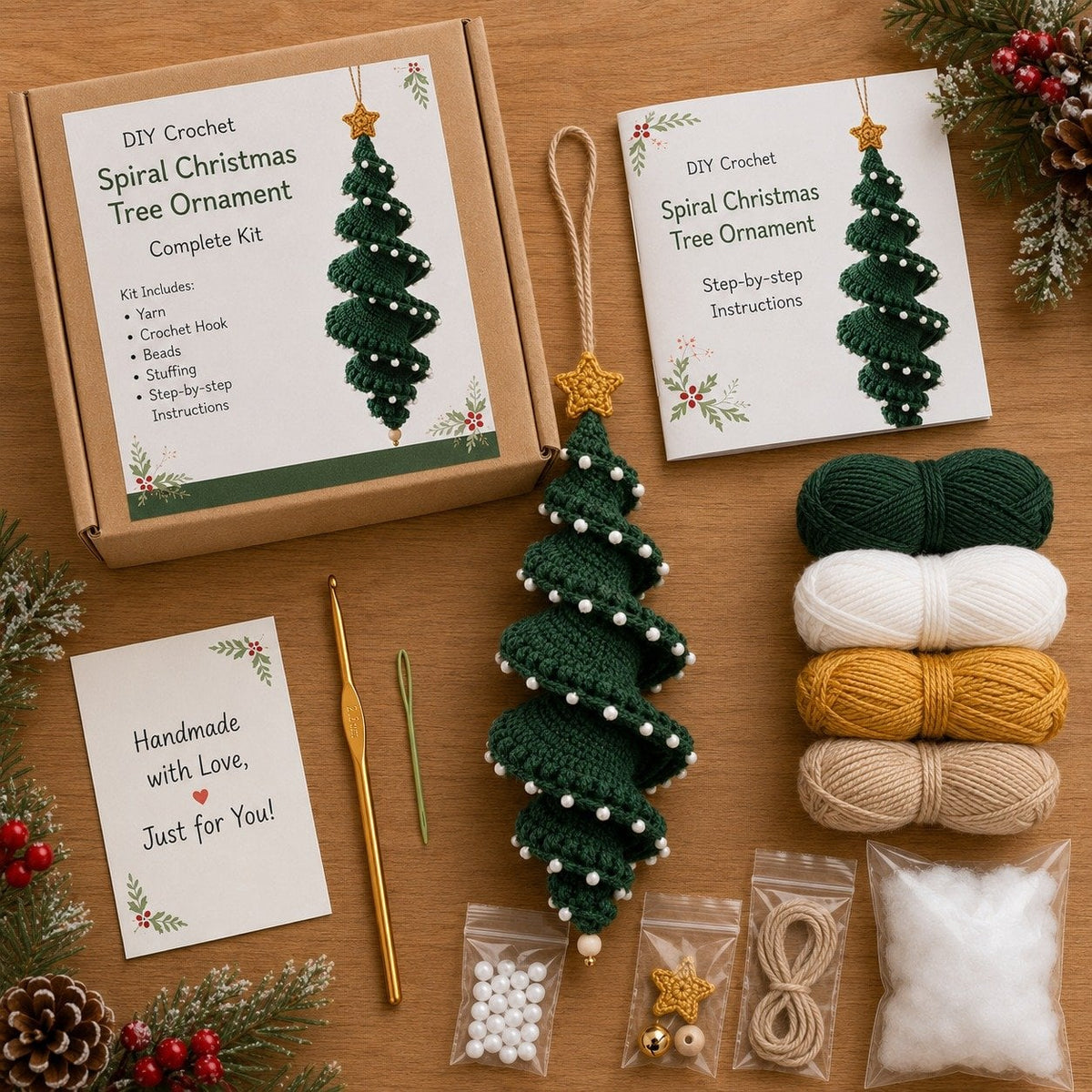 Crochet Snowman Spiral Oranment DIY Kit🎅🌲