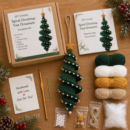 Crochet Snowman Spiral Oranment DIY Kit🎅🌲