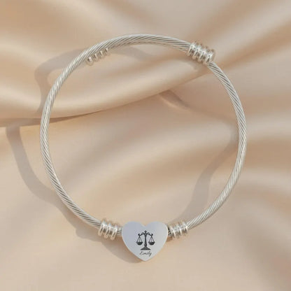 Elegant And Chic Heart Cuff Bracelet (Engraving), Scales of Justice, Personalized Gift, Custom Lawyer Bracelet, Gift for Law School Graduate