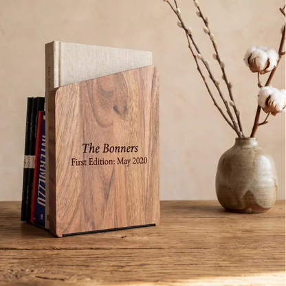 Custom wooden bookend | Personalized bookshelf accessories | Gift for book lovers, graduates, professors