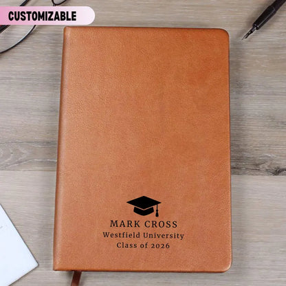 Personalized Leather Journal For Graduation, Custom Name School Year Notebook, College High School Gift, Graduate Present, Class Of 2026