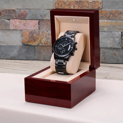 Personalized Graduation Gift for Son Engraved Watch for Him Milestone Custom Gifts Graduate College High School Master Degree Present