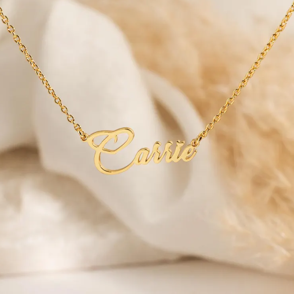 Personalized Name Necklace, Custom 18K Gold Plated Name Necklace, Minimalist Name Necklace, Christmas Gift, Mother's Day Gift, Gift for Her