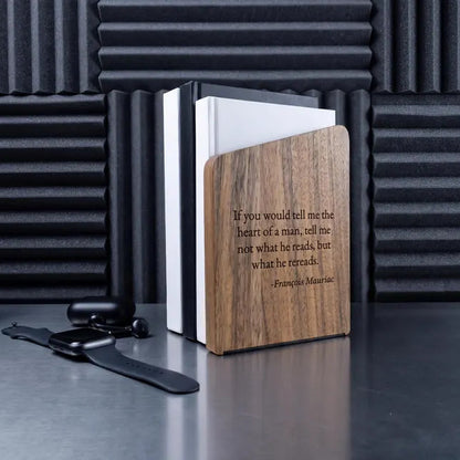 Custom wooden bookend | Personalized bookshelf accessories | Gift for book lovers, graduates, professors