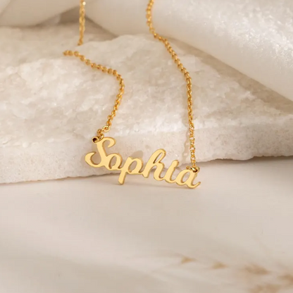 Personalized Name Necklace, Custom 18K Gold Plated Name Necklace, Minimalist Name Necklace, Christmas Gift, Mother's Day Gift, Gift for Her