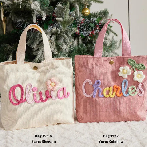 Personalized Name Tote Handbag: Custom Children's Gift,Custom Name Tote Handbag,Baby Shower Gifts, Children's name handbags,Christmas Gift