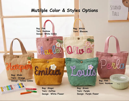Personalized Name Tote Handbag: Custom Children's Gift,Custom Name Tote Handbag,Baby Shower Gifts, Children's name handbags,Christmas Gift