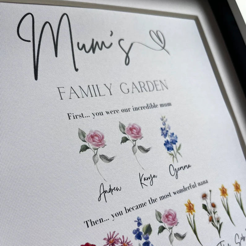 Personalised Birth Flower Family Tree Framed Print ¨C Mother's Day Gift