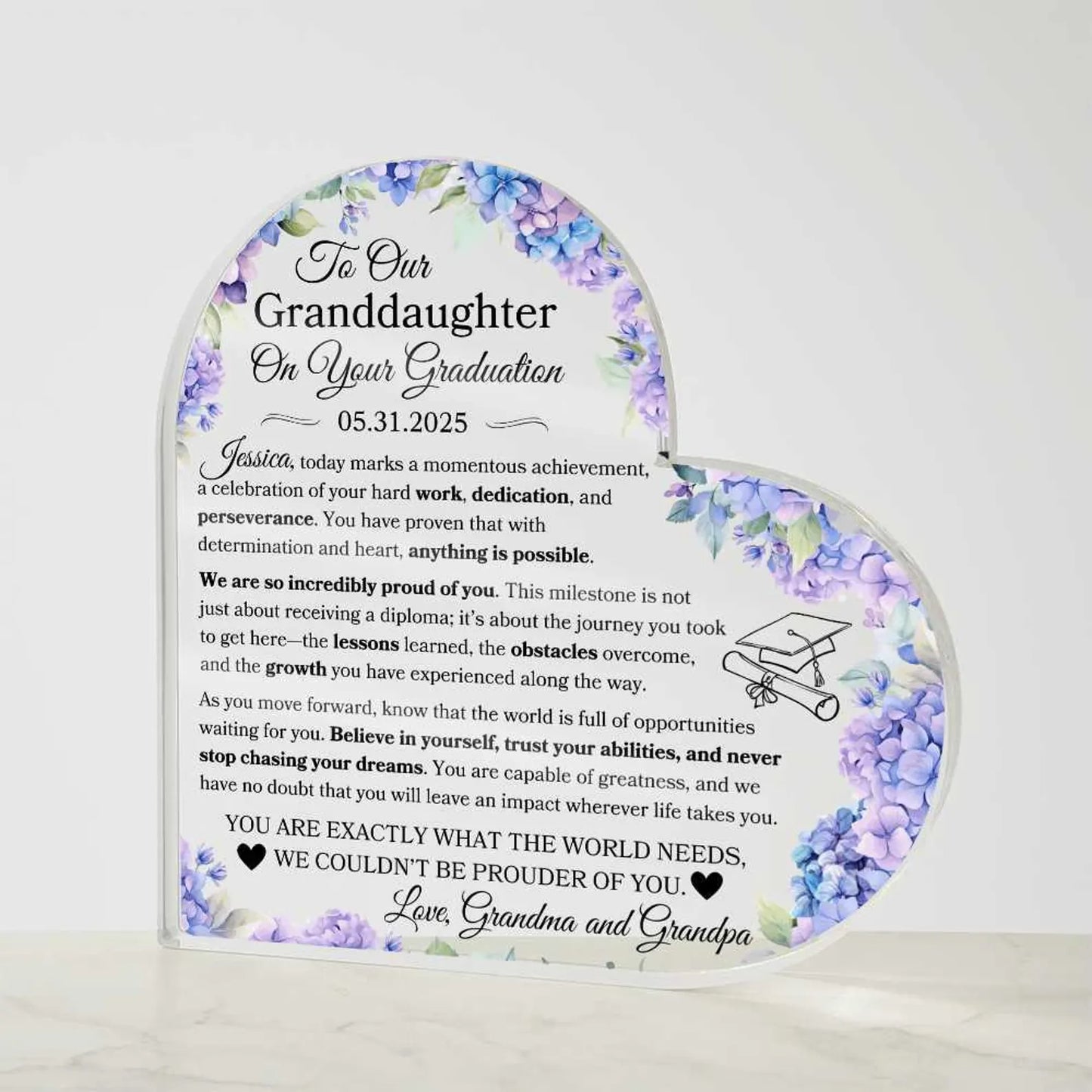 Granddaughter Graduation Gift From Grandparents To Granddaughter Graduation Personalized Plaque Gift For Highschool Graduate For College