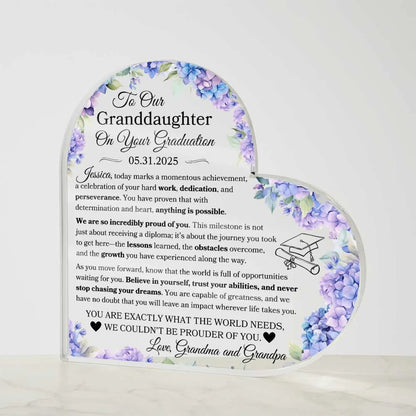 Granddaughter Graduation Gift From Grandparents To Granddaughter Graduation Personalized Plaque Gift For Highschool Graduate For College
