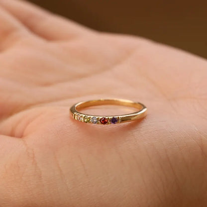 Custom Sterling Silver Birthstone Ring: Family Jewelry Gift