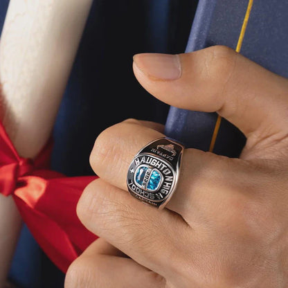 Personalized Graduation Ring, Custom Class of 2026 Ring with Birthstone, Engraved Signet Ring for Men Women, College High School Gift