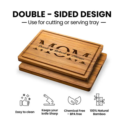 Personalized Mothers Day Gift, Custom Cutting Board, Personalized Gift for Mom, Wife, Unique Gift for Grandma, Mom Birthday Gifts