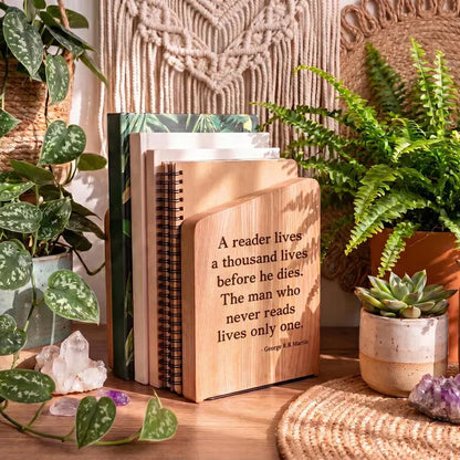 Custom wooden bookend | Personalized bookshelf accessories | Gift for book lovers, graduates, professors