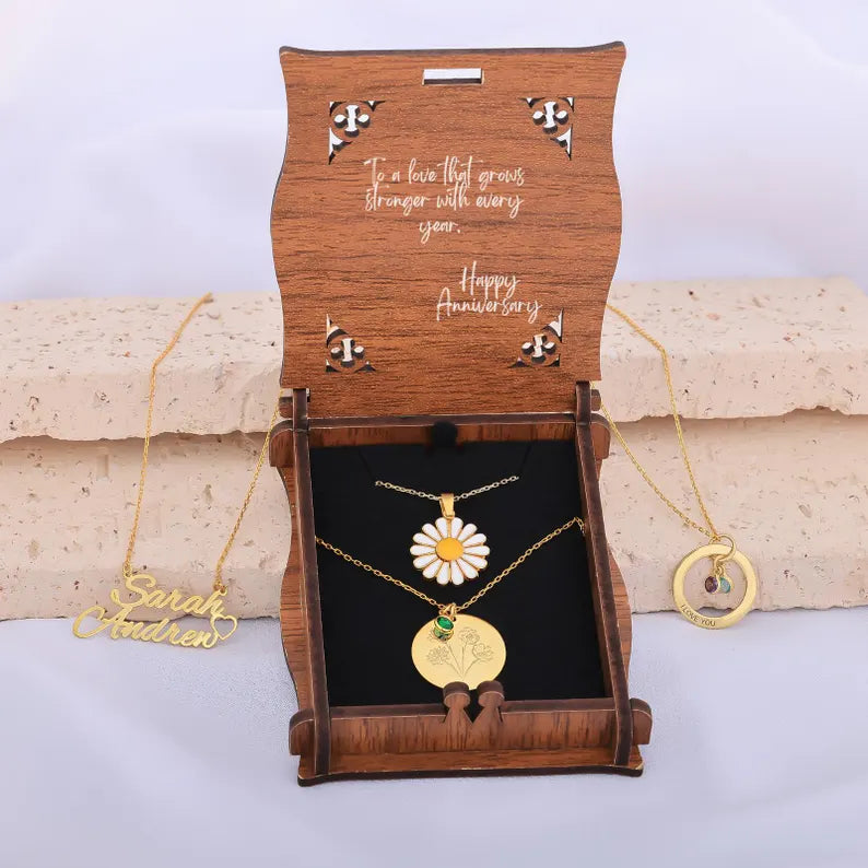 Custom Birth Month Flower Necklace Gold Personalized Silver Birth Flower Name Pendant Necklace November Birth Flower Necklace,Flower Jewelry