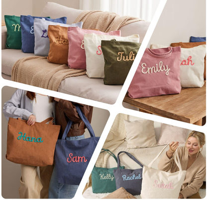 Custom Corduroy Tote Bag, Personalized Corduroy Bag, Everyday Essential Tote, Travel Crossbody Bag, Valentines Day gift, Easter Gifts