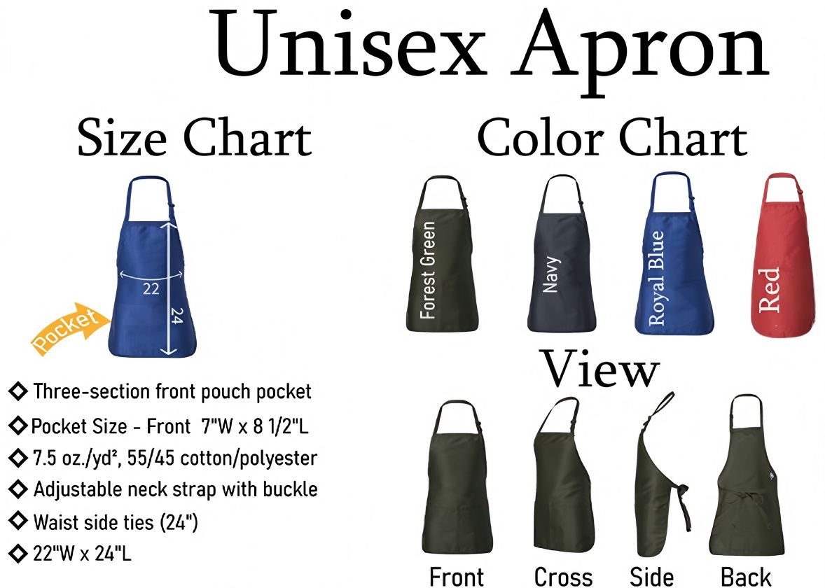 Customized Apron, Chef Printed Apron, Printed Kitchen Apron for Women & Men, Personalized Gift, Cute Apron For Women Men, Printed Apron,