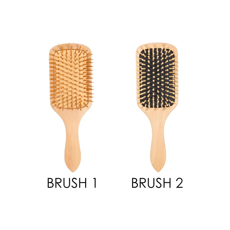 Personalized Wooden Brush | Birth Month Flower Hair Brush | Custom Wood Paddle Brush | Bridal Party Gift | Mother's Day Gift