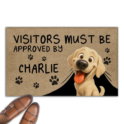 Approved By Dog Cartoon Version 2 - Personalized Custom Doormat
