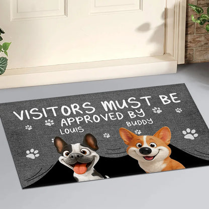 Approved By Dog Cartoon Version 2 - Personalized Custom Doormat