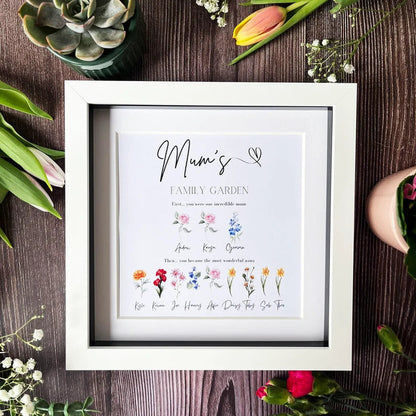 Personalised Birth Flower Family Tree Framed Print ¨C Mother's Day Gift