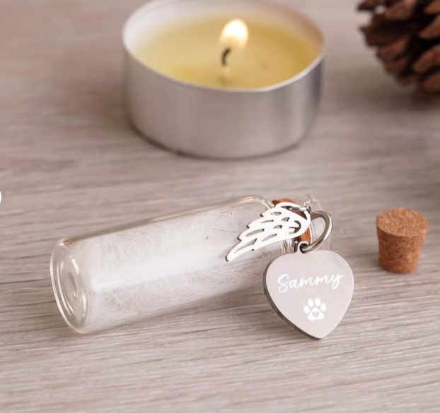 Customized Wooden Pet Fur Keepsake, Mothers Day Gift for Pet Lovers, Personalized Pet Memorial Jar, Pet Loss Gift, Pet Fur Keepsake [T]