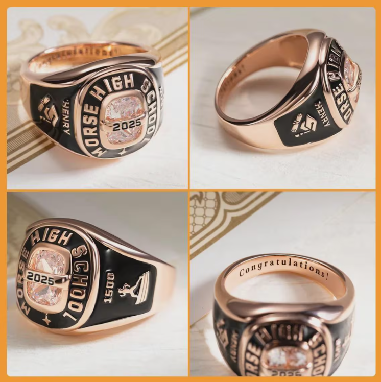 Personalized Graduation Ring, Custom Class of 2026 Ring with Birthstone, Engraved Signet Ring for Men Women, College High School Gift