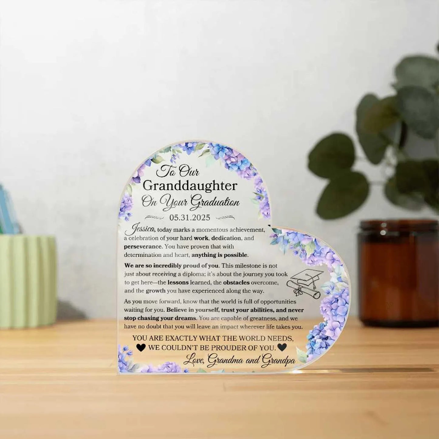Granddaughter Graduation Gift From Grandparents To Granddaughter Graduation Personalized Plaque Gift For Highschool Graduate For College
