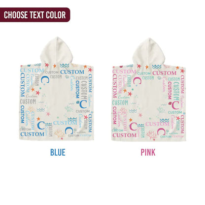 Personalized Kid Hooded Towel, Custom Kid Summer Vacation Towel, Daughter & Son Beach Towel, Toddler Pool Towel, Travel Gift For Grandkid
