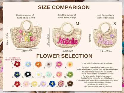 Personalized Straw Bridesmaid Handbag,Custom Beach Bag,Straw Bags,Bachelorette Party Gift Bags,Wedding Party Gifts,Mother Gifts Basket