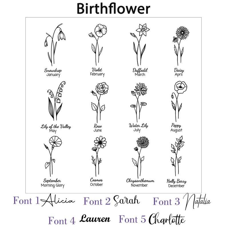 Engraved Birth Flower jewellery Box, Personalized Name Travel Jewelry Box, Bridal Party Gifts, Bridesmaid Gifts, Christmas Jewelry box case