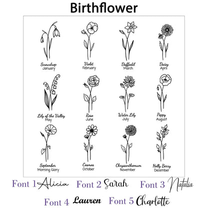 Engraved Birth Flower jewellery Box, Personalized Name Travel Jewelry Box, Bridal Party Gifts, Bridesmaid Gifts, Christmas Jewelry box case