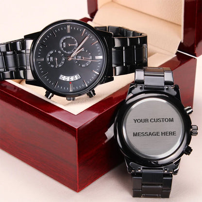 Personalized Graduation Gift for Son Engraved Watch for Him Milestone Custom Gifts Graduate College High School Master Degree Present