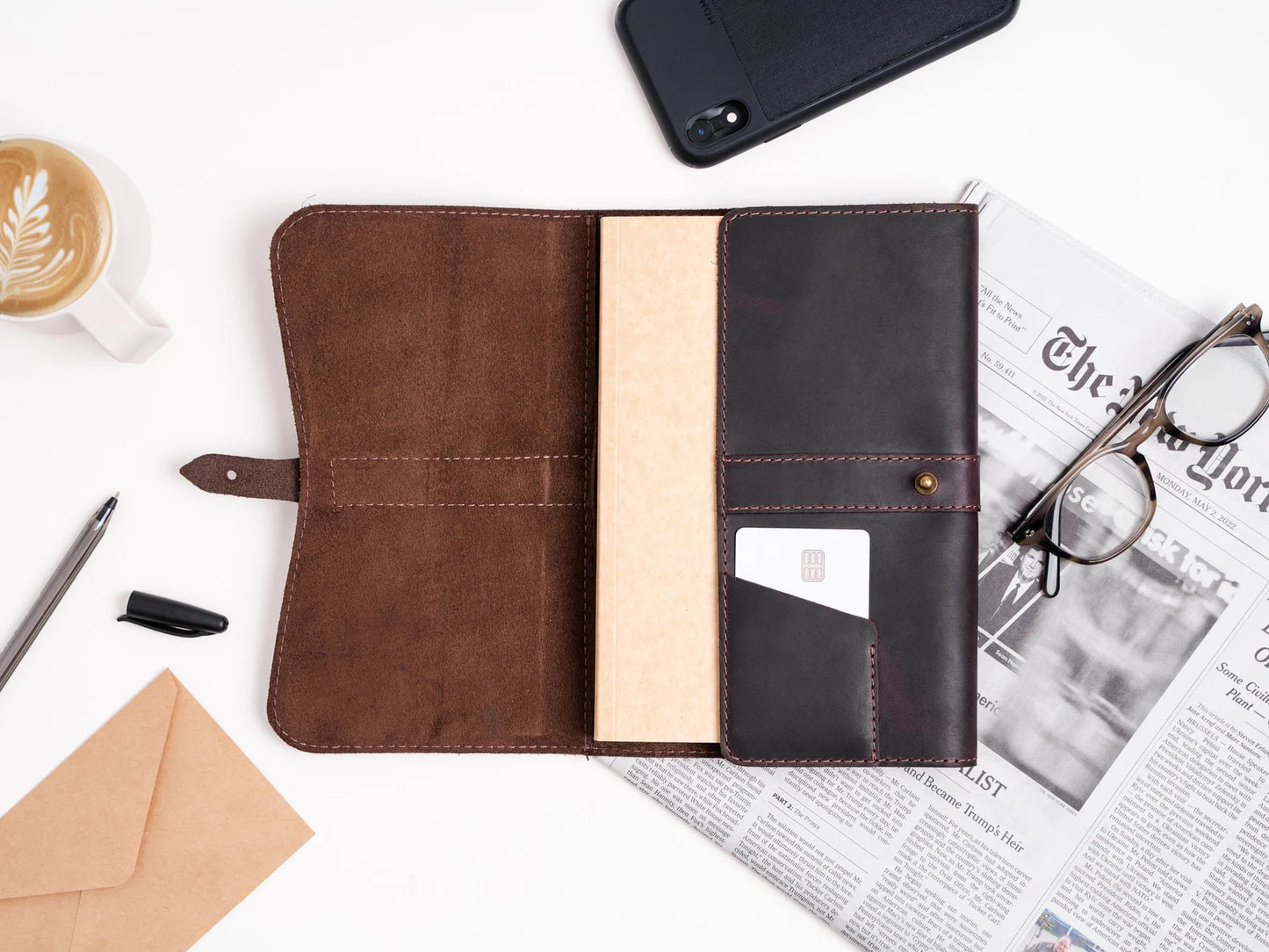 Personalized Graduation Gift Leather Journal | Custom Monogram Notebook Class of 2026 Gift for College Graduate | Refillable Writing Journal