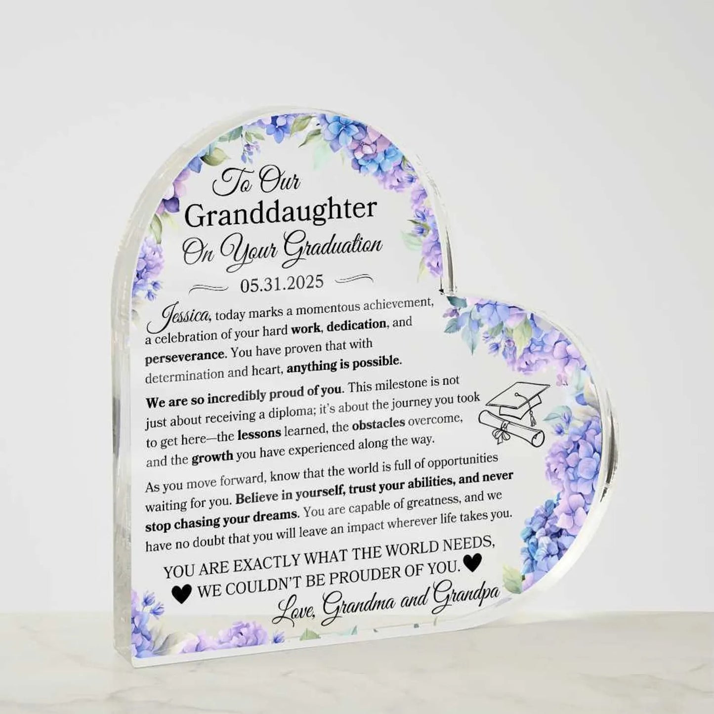 Granddaughter Graduation Gift From Grandparents To Granddaughter Graduation Personalized Plaque Gift For Highschool Graduate For College