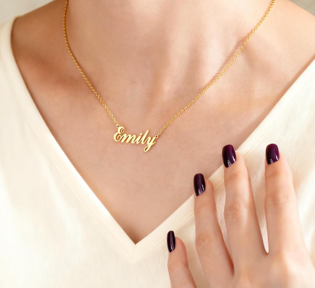 Sterling Silver Name Necklace, Dainty Name Necklace, Nameplate Necklace, Custom Gold Jewelry, Personalized Gifts for Her, Mothers Day Gift