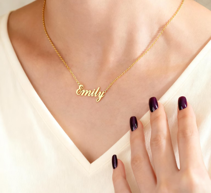 Sterling Silver Name Necklace, Dainty Name Necklace, Nameplate Necklace, Custom Gold Jewelry, Personalized Gifts for Her, Mothers Day Gift