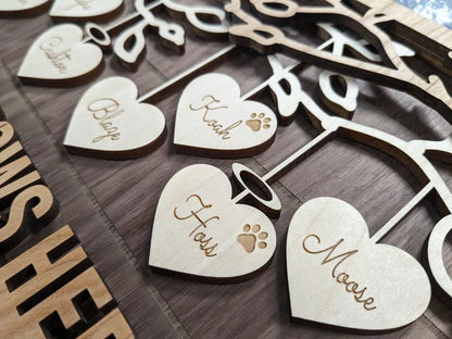Family Tree Wood Frame - Fully Customized, Mother's Day, Father's Day, Grandma Gift, Mom Gift, Adoption Gift (NO TARIFF/DUTY)