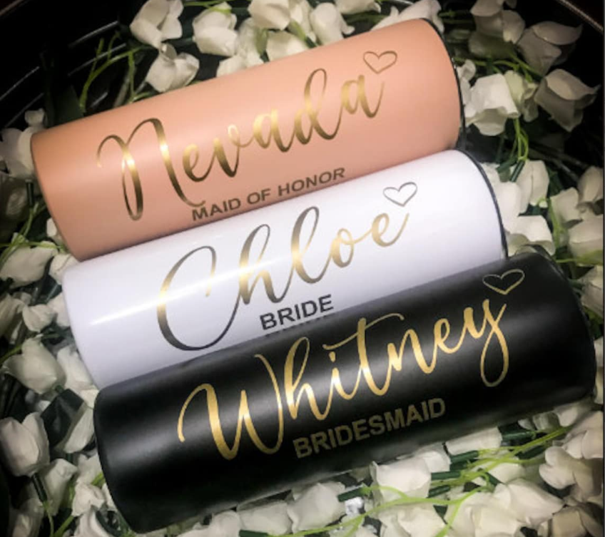 Custom Personalized Name Tumbler | Girl's Trip Tumbler | Stainless Steel Cup Straw | Bridesmaid Gift | Wedding | Mothers Day | Birthday Cup
