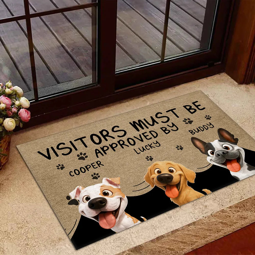 Approved By Dog Cartoon Version 2 - Personalized Custom Doormat