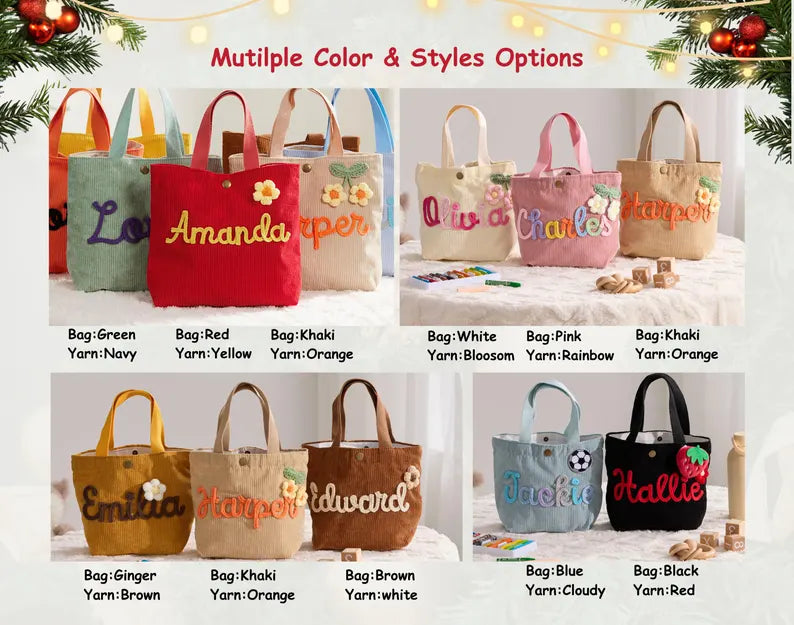 Personalized Name Tote Handbag: Custom Children's Gift,Custom Name Tote Handbag,Baby Shower Gifts, Children's name handbags,Christmas Gift