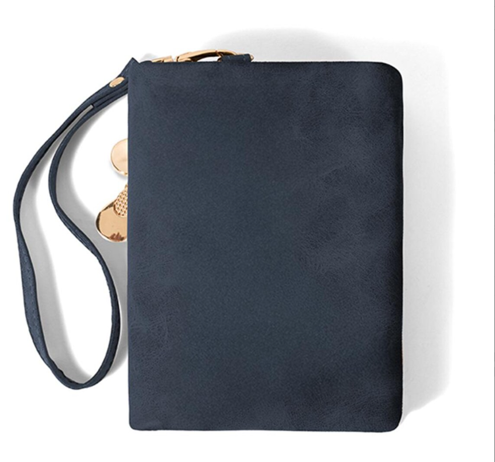 Personalized Watercolor Birth Flower Tri-Fold PU Leather Wristlet Wallet with Card Holder & Custom Name, Birthday Anniversary Gift for Women