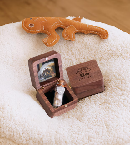 Customized Wooden Pet Fur Keepsake, Mothers Day Gift for Pet Lovers, Personalized Pet Memorial Jar, Pet Loss Gift, Pet Fur Keepsake [T]