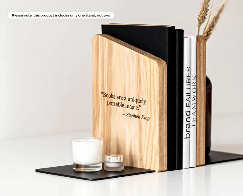 Custom wooden bookend | Personalized bookshelf accessories | Gift for book lovers, graduates, professors