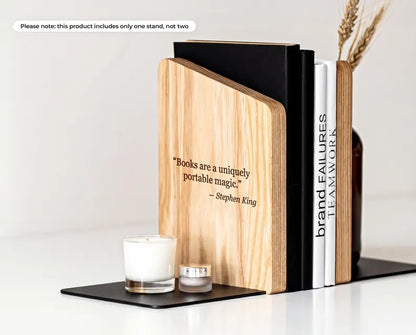 Custom wooden bookend | Personalized bookshelf accessories | Gift for book lovers, graduates, professors