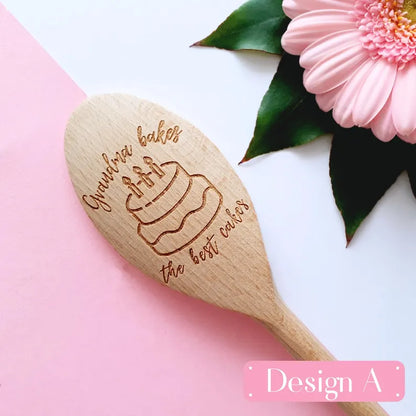 Grandma Bakes The Best Cakes Personalised Baking Wooden Spoon, Mothers Day Spoon Gift, Cake Baking, Birthday Gift, Nana, Nanny, Granny