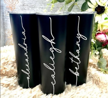 Custom Personalized Name Tumbler | Girl's Trip Tumbler | Stainless Steel Cup Straw | Bridesmaid Gift | Wedding | Mothers Day | Birthday Cup